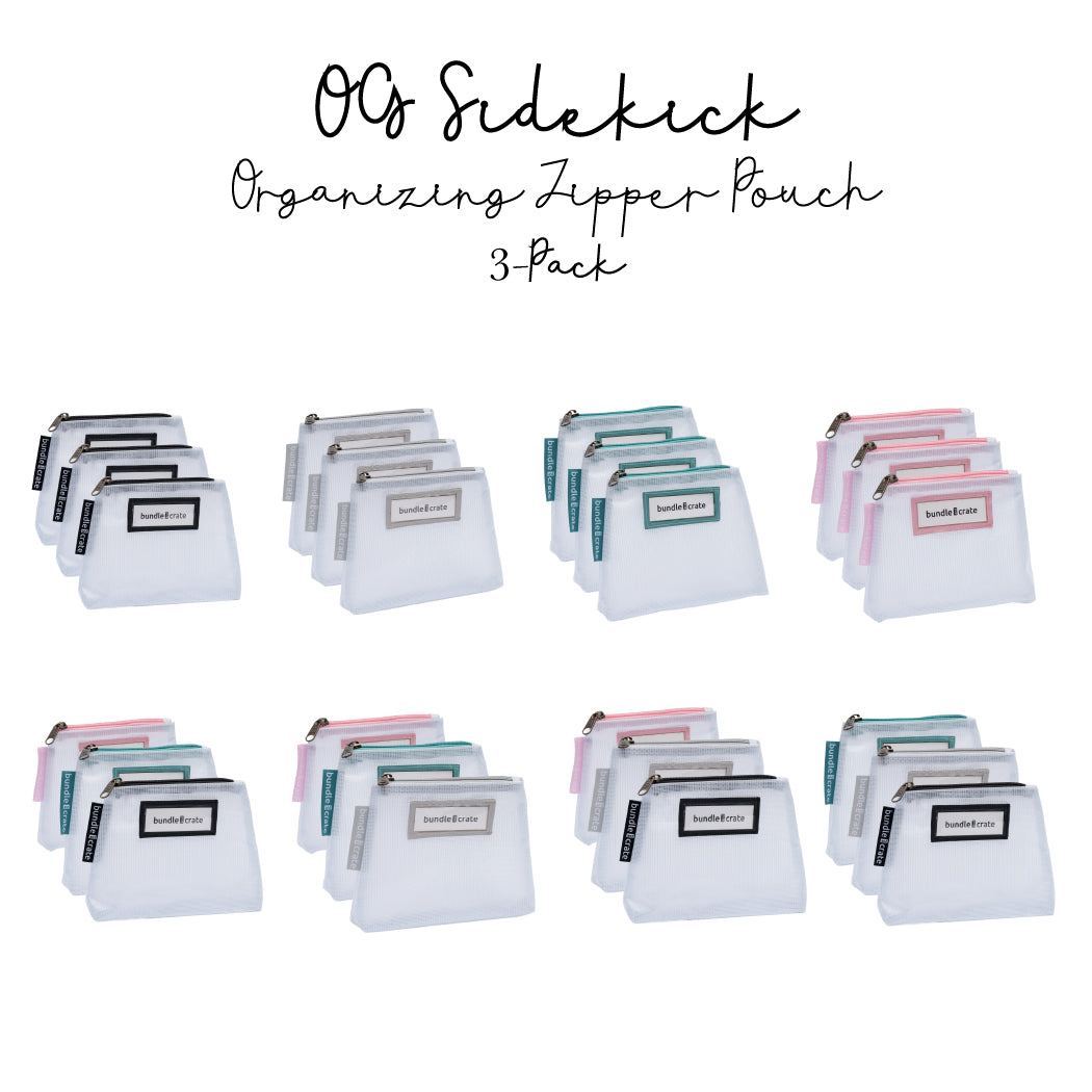 OG Sidekick Organizing Zipper Pouch, 3-Pack