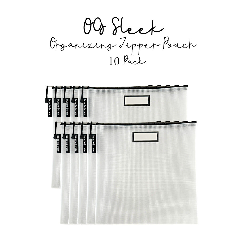 OG Sleek Organizing Zipper Pouch, 10-pack