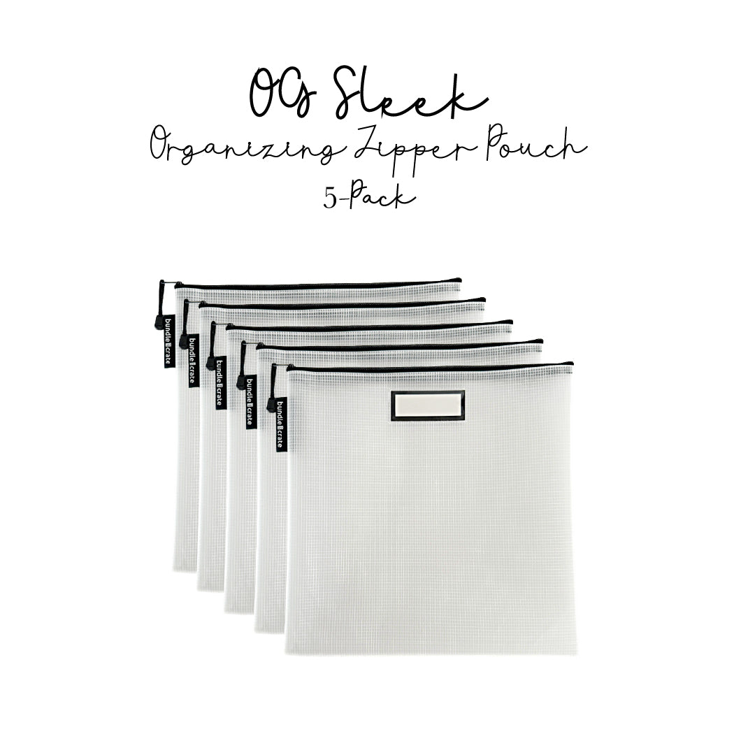 OG Sleek Organizing Zipper Pouch, 5-pack