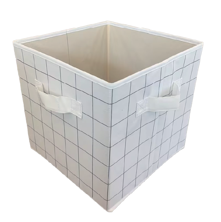 Canvas Storage Bin - 13" x 13" - Classic Windowpane