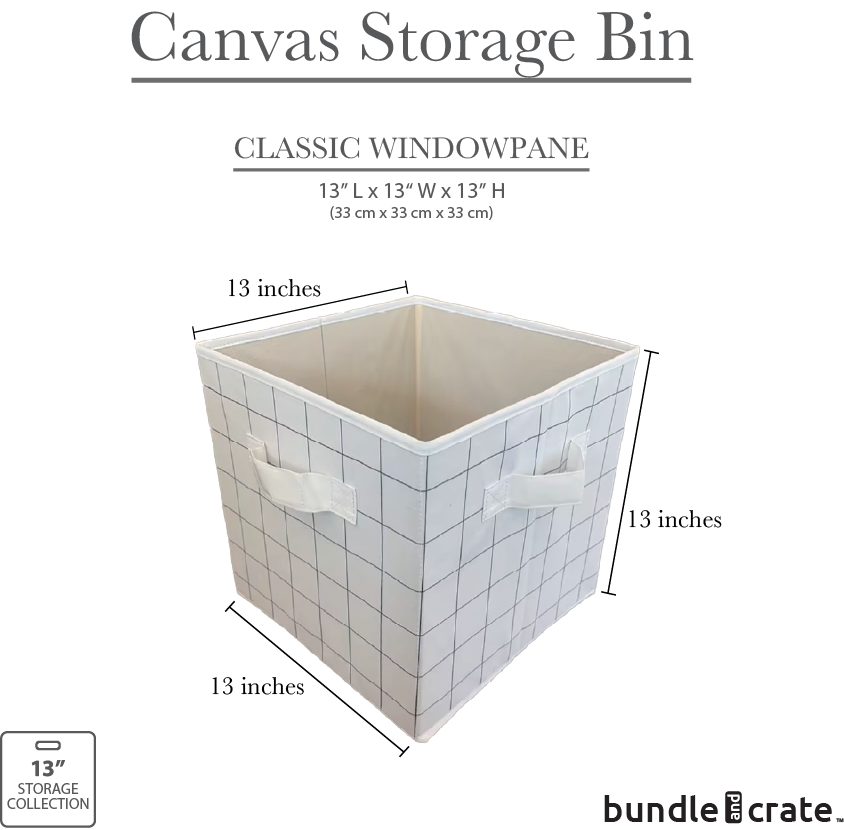 Canvas Storage Bin, 13" x 13"