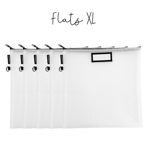 Flats XL Organizing Zipper Pouch, 5-Pack