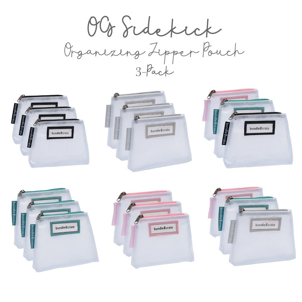 OG Sidekick Organizing Zipper Pouch, 3-Pack